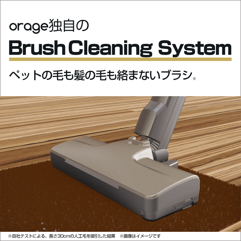 ブラシに毛が絡みにくいBrush Cleaning Systemの説明