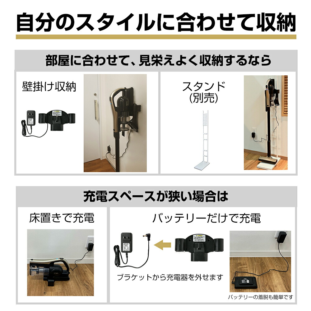 RR11の壁掛け・スタンド・床置き・バッテリー単体充電