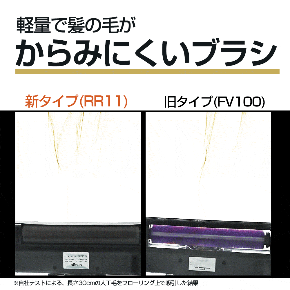 新旧ヘッドブラシの毛絡み比較テスト